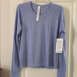 Lululemon athletica Sinatra Blue Long Sleeve tech Tee 2.0 size 16